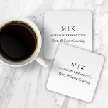 Modern minimalistisch monogram of Logo Business to Kartonnen Onderzetters<br><div class="desc">Moderne minimalistische Onderzetters. Zwart-wit of kies uw aangepaste kleuren. Ideaal voor kleine bedrijven,  bedrijfsmerken,  cateraars,  koffiecafés,  restaurants en nog veel meer. Eenvoudig aan te passen met uw monogram-initialen,  bedrijfsnaam en -informatie,  taaktitel,  slogan of zelfs uw eigen logo- of merkontwerp toe te voegen.</div>