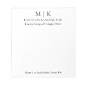 Modern minimalistisch monogram of Logo Business to Notitieblok (Voorkant)