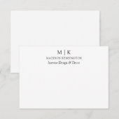 Modern minimalistisch monogram of Logo Business to Notitiekaartje (Voorkant / Achterkant)