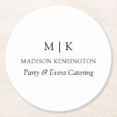 Modern minimalistisch monogram of Logo Business to Ronde Kartonnen Onderzetter (Voorkant)