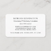 Modern minimalistisch monogram of Logo foto toevoe Visitekaartje (Achterkant)