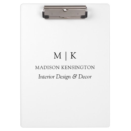 Modern minimalistisch monogram of Logo toevoegen Klembord (Voorkant)