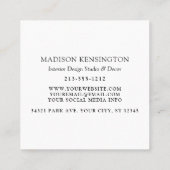 Modern minimalistisch monogram of Logo toevoegen Vierkante Visitekaartje (Achterkant)