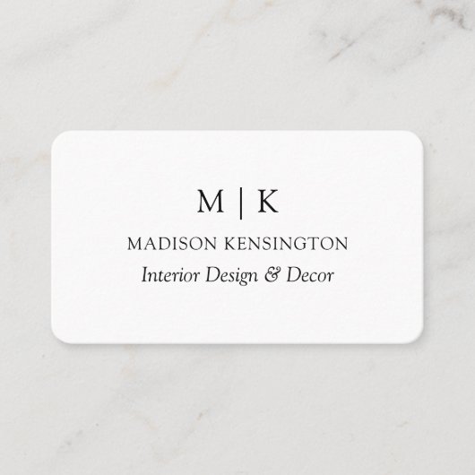 Modern minimalistisch monogram of Logo toevoegen Visitekaartje (Voorkant)