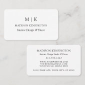 Modern minimalistisch monogram of Logo toevoegen Visitekaartje (Voorkant / Achterkant)