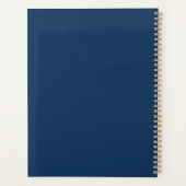 Modern minimalistisch monogram op maat blauw planner (Achterkant)