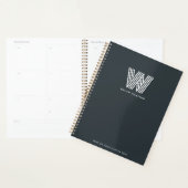 Modern minimalistisch monogram op maat grijs planner (Display)
