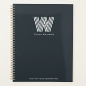 Modern minimalistisch monogram op maat grijs planner (Voorkant)