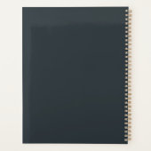 Modern minimalistisch monogram op maat grijs planner (Achterkant)