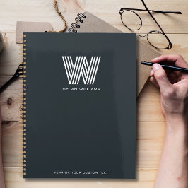 Modern minimalistisch monogram op maat grijs planner