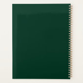 Modern minimalistisch monogram op maat groen planner (Achterkant)