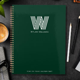 Modern minimalistisch monogram op maat groen planner
