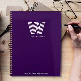 Modern minimalistisch monogram op maat Paarse Planner