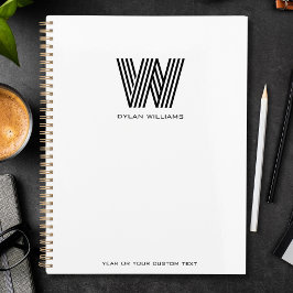 Modern minimalistisch monogram op maat wit planner