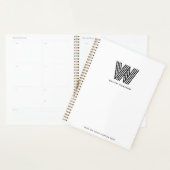Modern minimalistisch monogram op maat wit planner (Display)