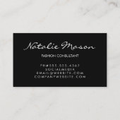 Modern minimalistisch monogram op zwart/goudborst visitekaartje (Achterkant)