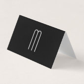 Modern minimalistisch monogram op zwart visitekaartje (Voorkant)