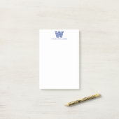 Modern minimalistisch monogram post-it® notes (Op bureau)
