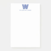 Modern minimalistisch monogram post-it® notes (Voorkant)