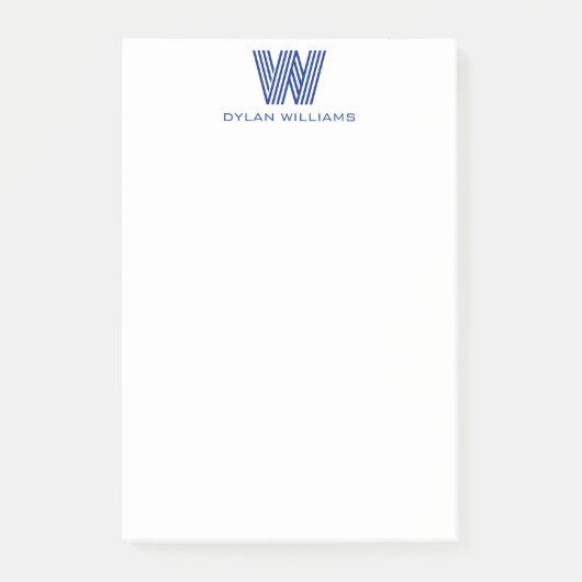 Modern minimalistisch monogram post-it® notes (Voorkant)