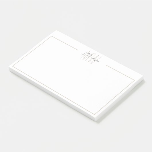 Modern minimalistisch monogram post-it® notes (Schuin)