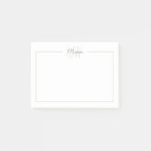 Modern minimalistisch monogram post-it® notes (Voorkant)