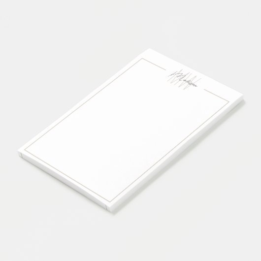 Modern minimalistisch monogram post-it® notes (Schuin)