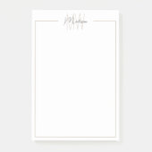 Modern minimalistisch monogram post-it® notes (Voorkant)