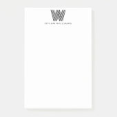 Modern minimalistisch monogram post-it® notes (Voorkant)