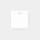 Modern minimalistisch monogram post-it® notes (Voorkant)