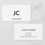 Modern minimalistisch Monogram Professional White Visitekaartje (Voorkant / Achterkant)
