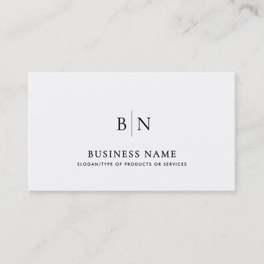 Modern minimalistisch monogram QR-code en sociale  Visitekaartje (Voorkant)