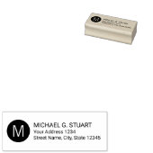 Modern minimalistisch monogram retouradres rubberstempel (Gestempeld)