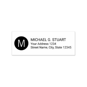 Modern minimalistisch monogram retouradres rubberstempel