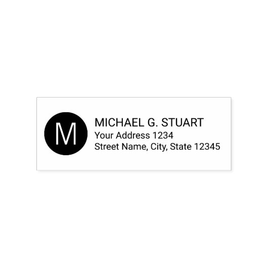 Modern minimalistisch monogram retouradres rubberstempel (Afrduk)