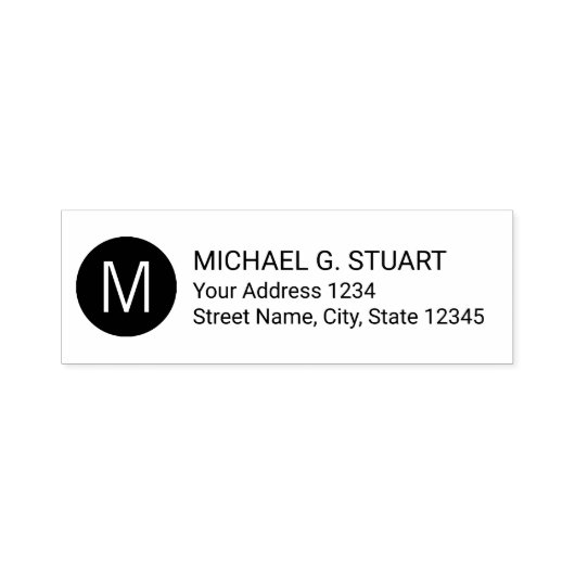 Modern minimalistisch monogram retouradres  zelfinktende stempel (Design)