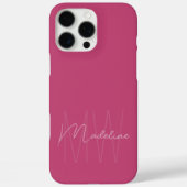 Modern minimalistisch monogram roze Case-Mate iPhone case (Achterkant)