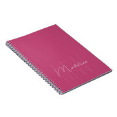 Modern Minimalistisch Monogram Roze Notitieboek (Rechterzijde)