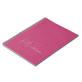 Modern Minimalistisch Monogram Roze Notitieboek (Linkerzijde)