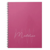 Modern Minimalistisch Monogram Roze Notitieboek (Voorkant)