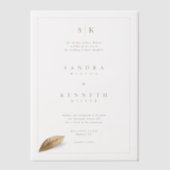 Modern minimalistisch monogram rustiek ingelijst b vellum uitnodigingen (Voorkant)