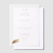 Modern minimalistisch monogram rustiek ingelijst b vellum uitnodigingen (Offset)