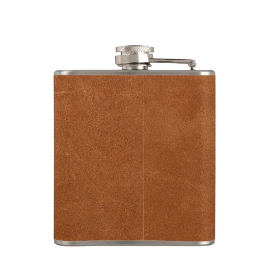 Modern minimalistisch monogram Sable Brown Leather Heupfles (Achterkant)