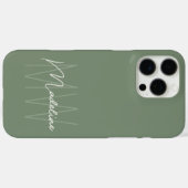 Modern minimalistisch monogram Sage Green Case-Mate iPhone Case (Achterkant (horizontaal))
