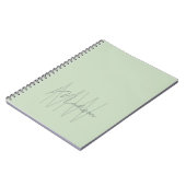 Modern Minimalistisch Monogram Saliegroen Notitieboek (Linkerzijde)