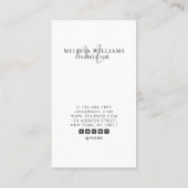 Modern minimalistisch monogram schoon grijs - vert visitekaartje (Achterkant)