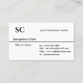 Modern minimalistisch monogram schoon professional visitekaartje (Achterkant)