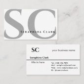 Modern minimalistisch monogram schoon professional visitekaartje (Voorkant / Achterkant)