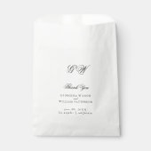 Modern Minimalistisch Monogram Script Bruiloft Bedankzakje (Voorkant)