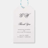 Modern Minimalistisch Monogram Script Bruiloft Cadeaulabel (Voorkant)
